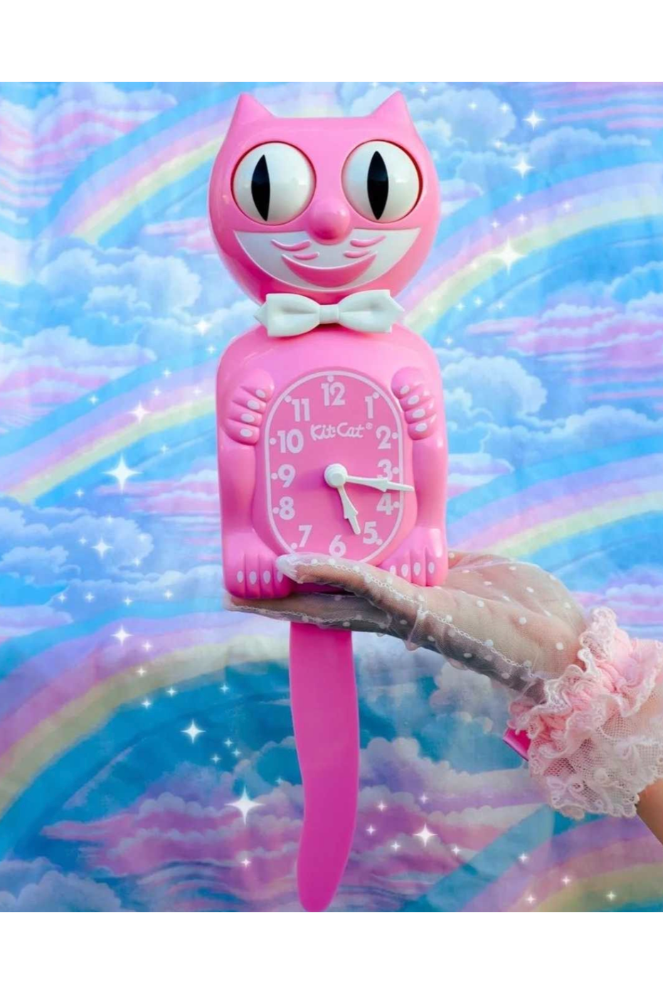 Limited Edition Pink Satin Kit Cat Clock
