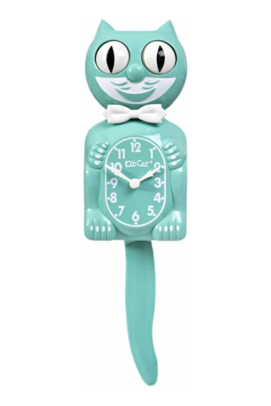 Limited Edition Retro Mint Ocean Waves Kit Cat Clock