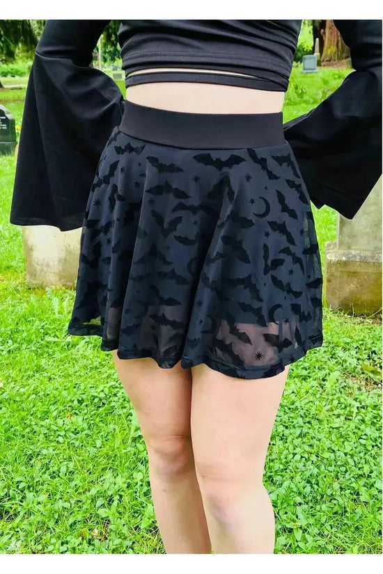 The Morbid Bats Flocked Mini Skort