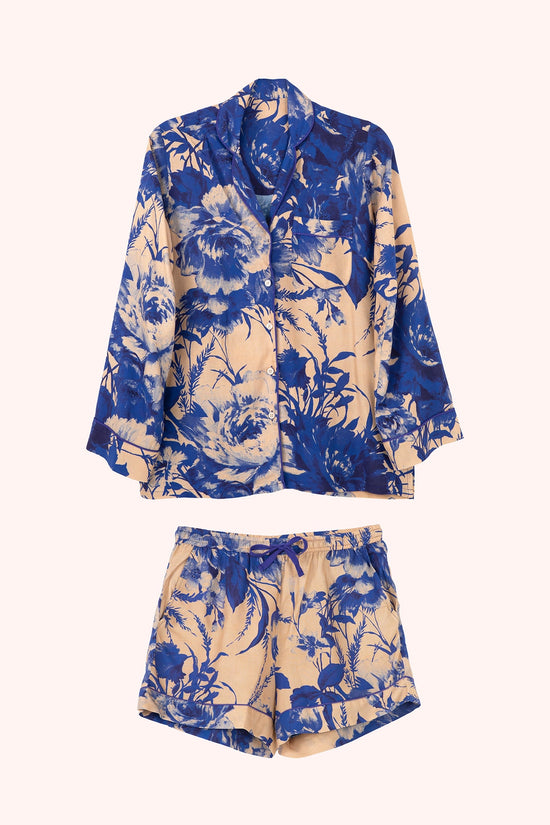 Blue Blooms Supersoft Pajamas Shorts Set
