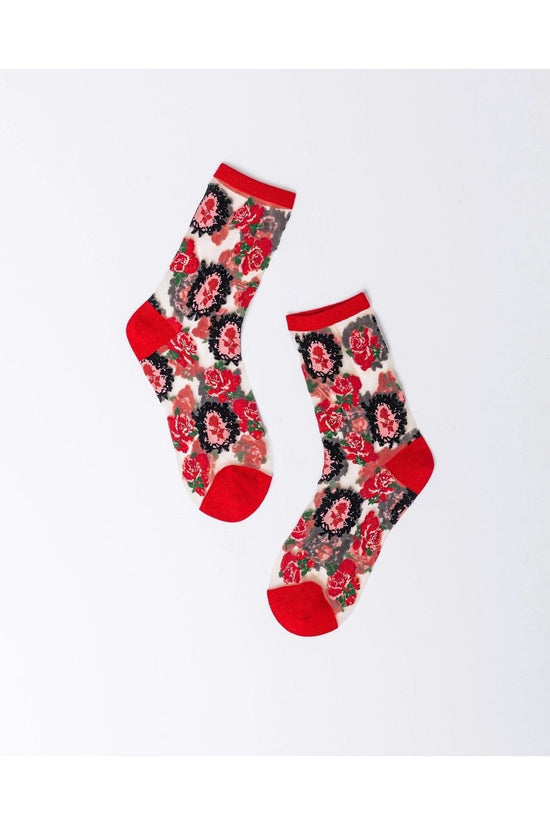 Cameo Rose Sheer Crew Sock