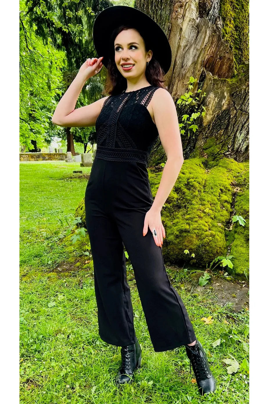 Romantic Goth Black Jumpsuit