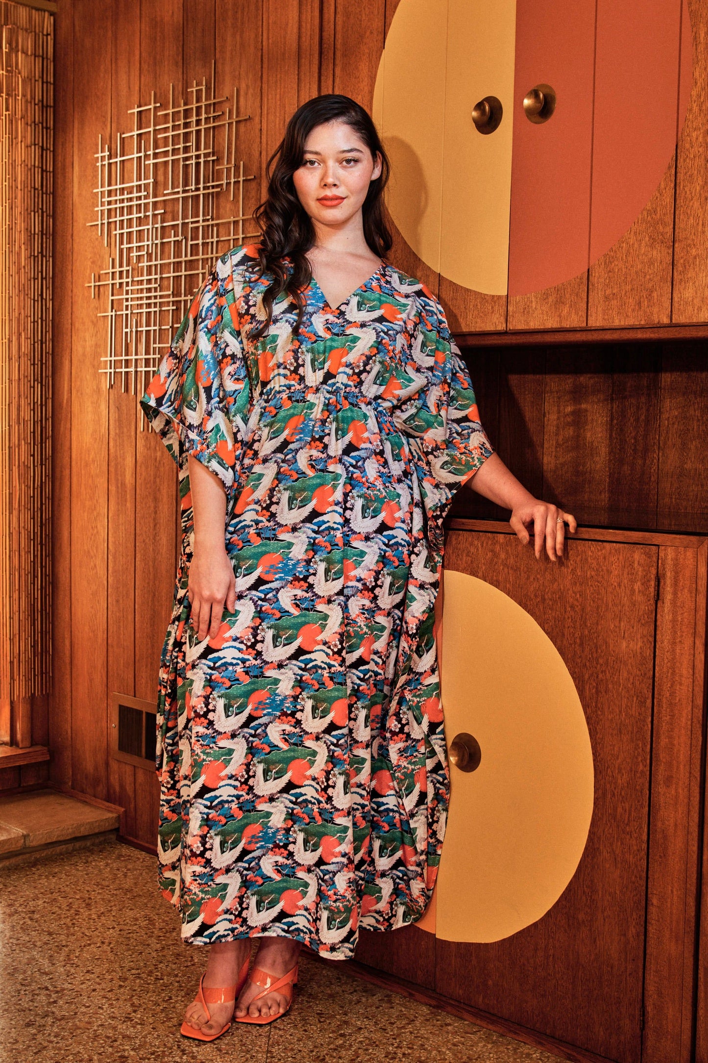 Rhiannon Crane Caftan Designer Summer Dress