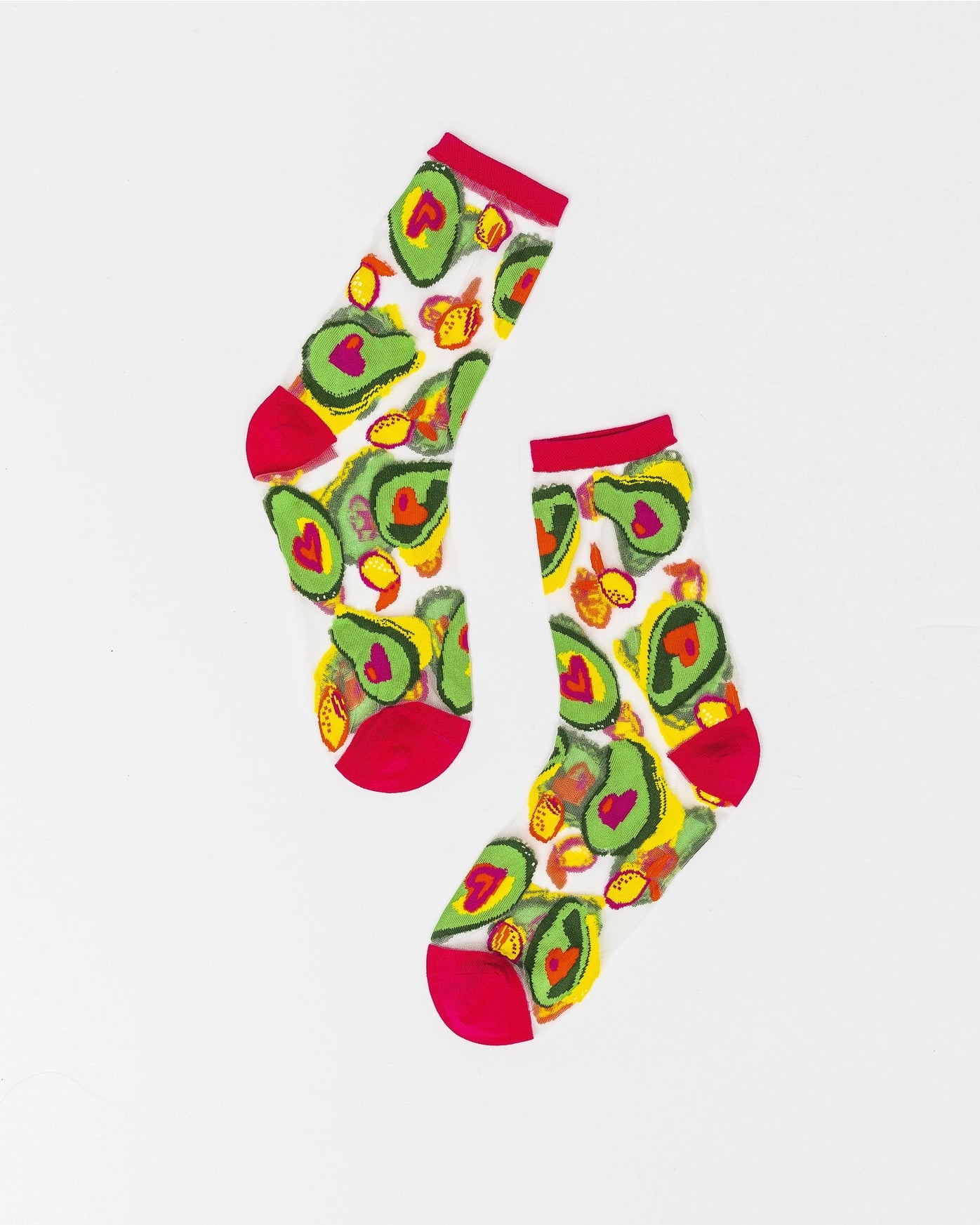 Avocado Lover Sheer Crew Fashion Socks