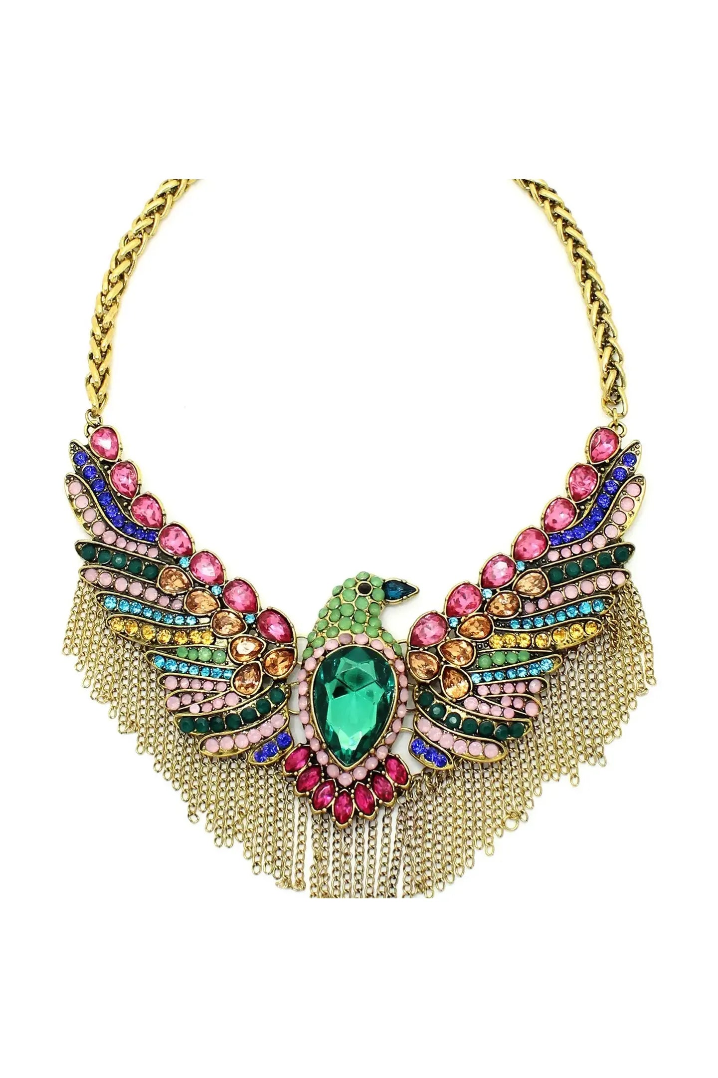 Phoenix Pendant Chain Statement Wedding Party Necklace