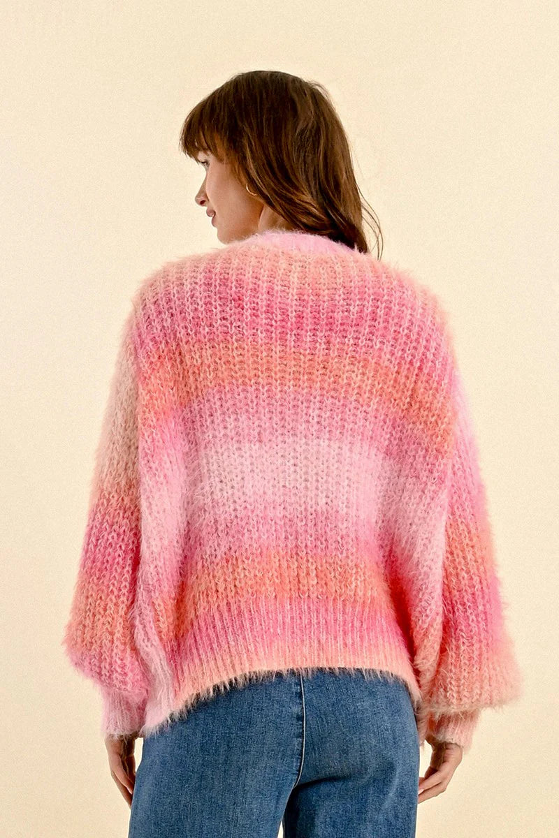 Pink Winter Solstice Cable Cardigan