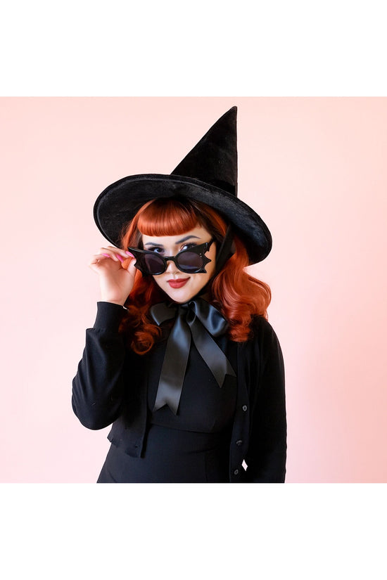 Black Velvet Witch Halloween Hat