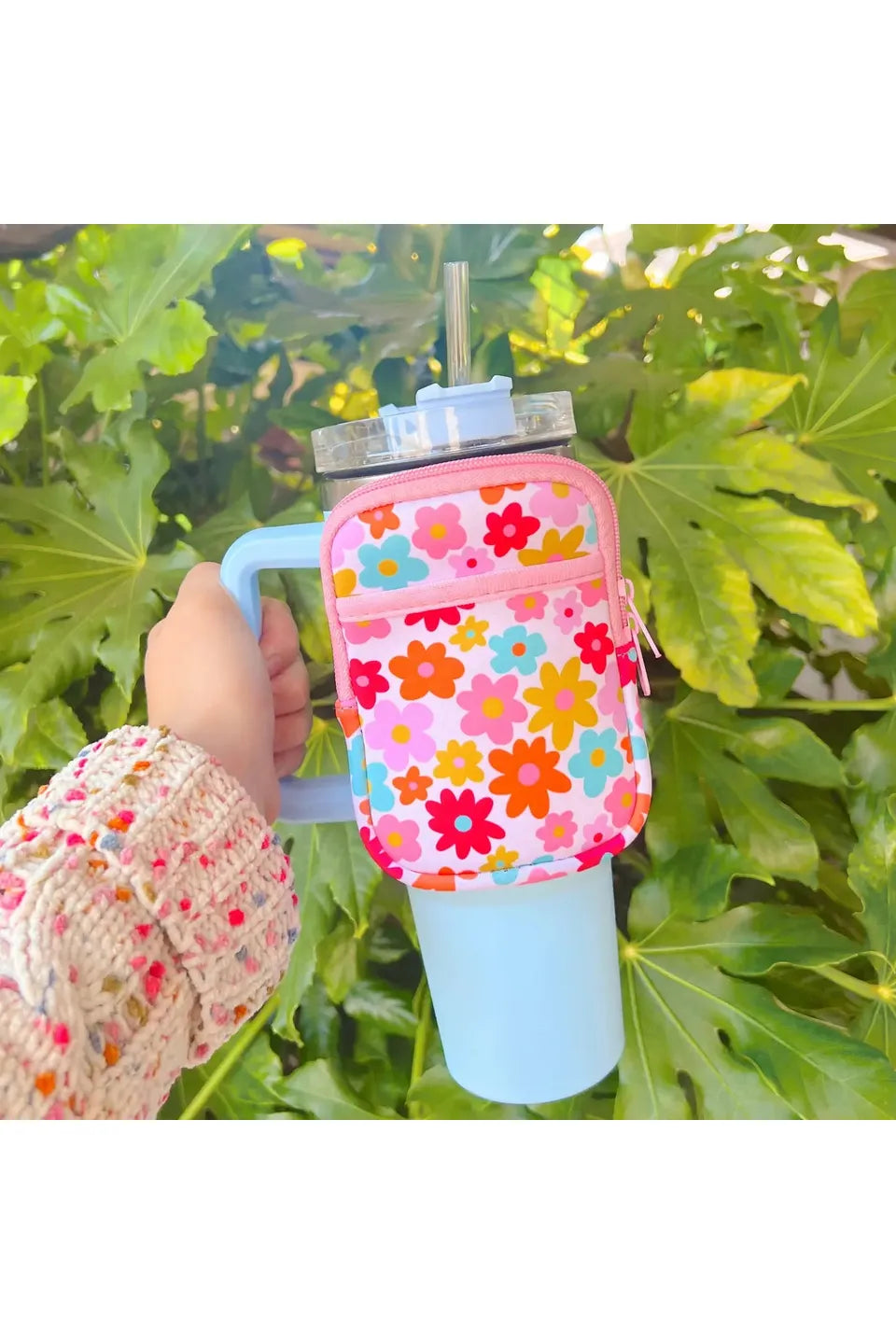 Retro Florals Water Bottle Backpack