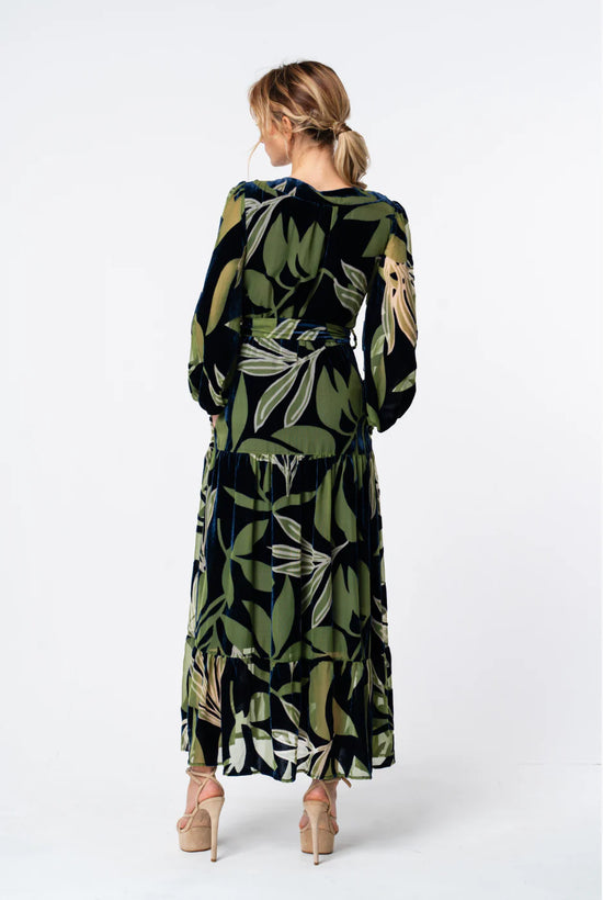 Willow in the Wind Velvet Burnout Maxi Wrap Dress