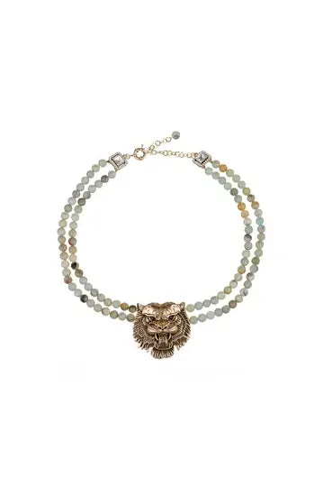 Amazonite Tiger Statement Beaded Necklace