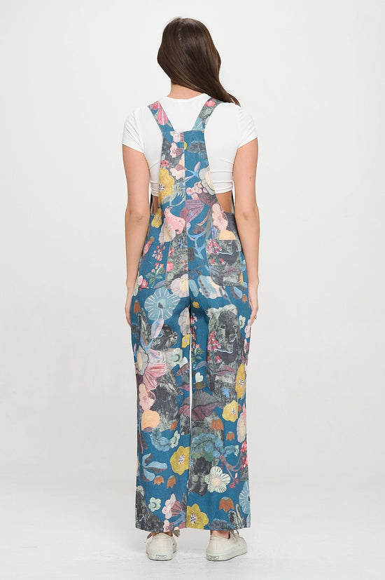 Force of Nature Botanical Floral Print Overalls