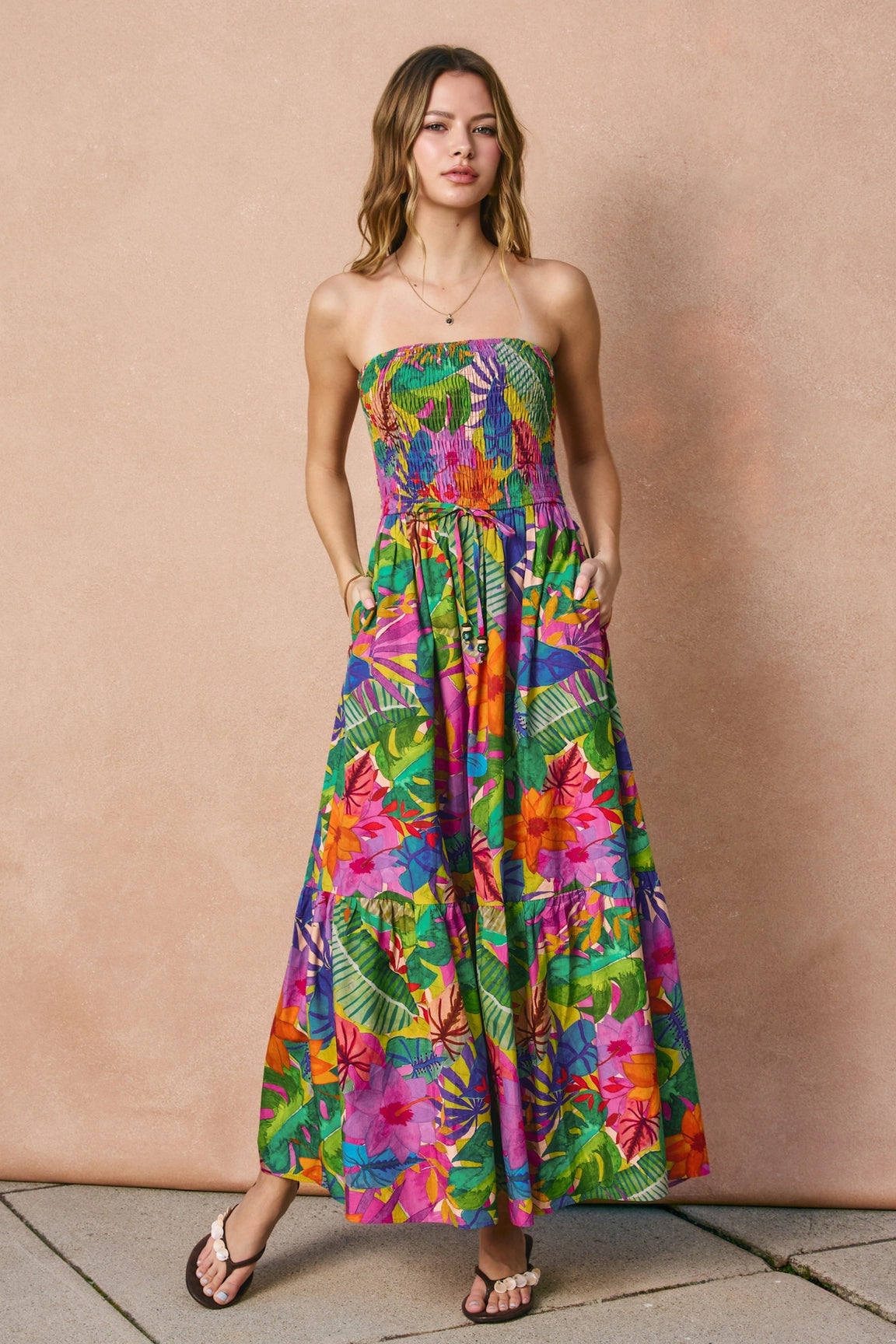 Resort Botanical Smocked Maxi Dress Audrey k boutique Resort Botanical Smocked Maxi Dress Audrey k boutique