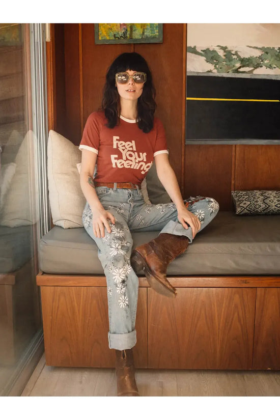 Feel Your Feelings Ringer Graphic T-Shirt