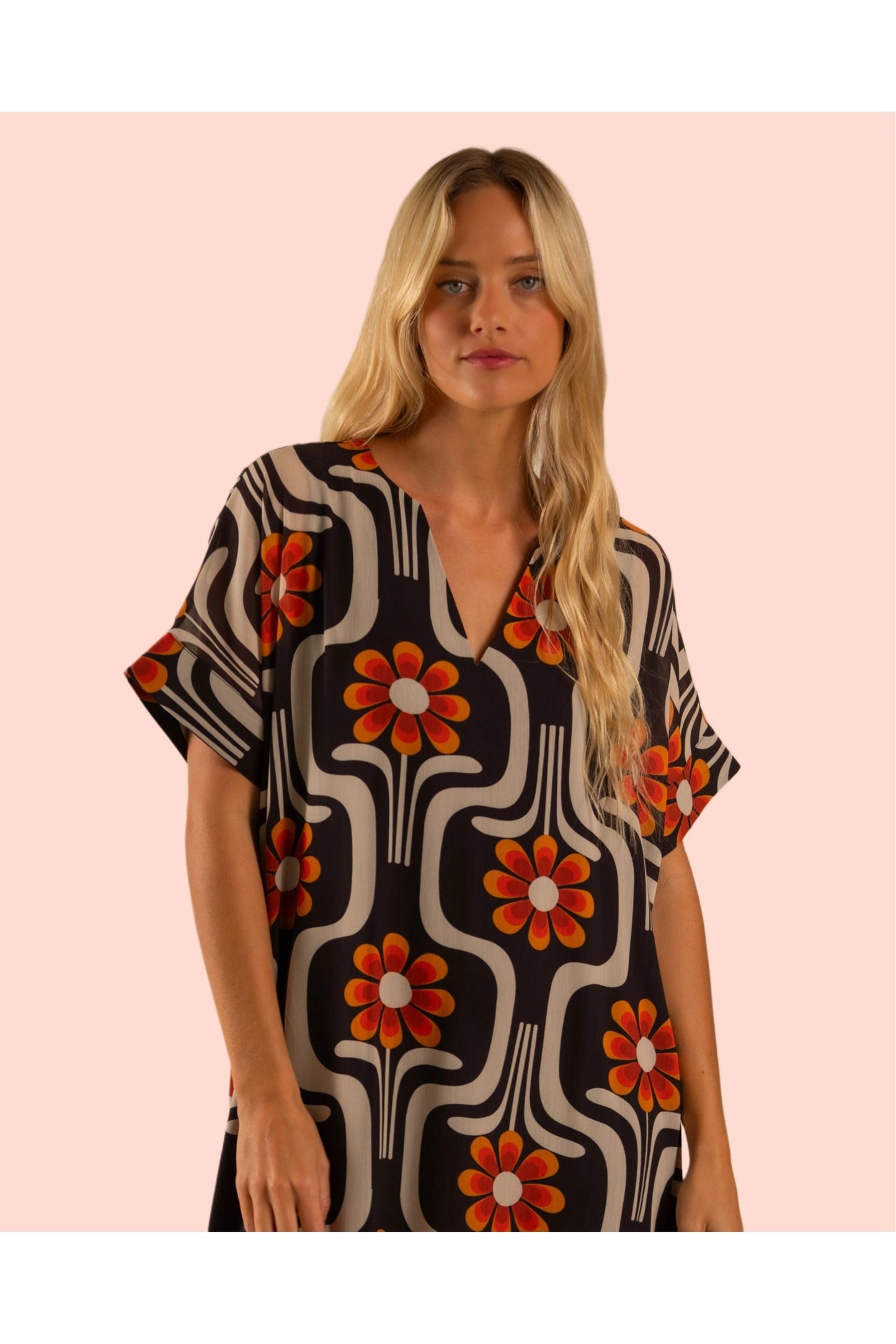Kaftan Caftan Dress All Over Wild Flower Pattern