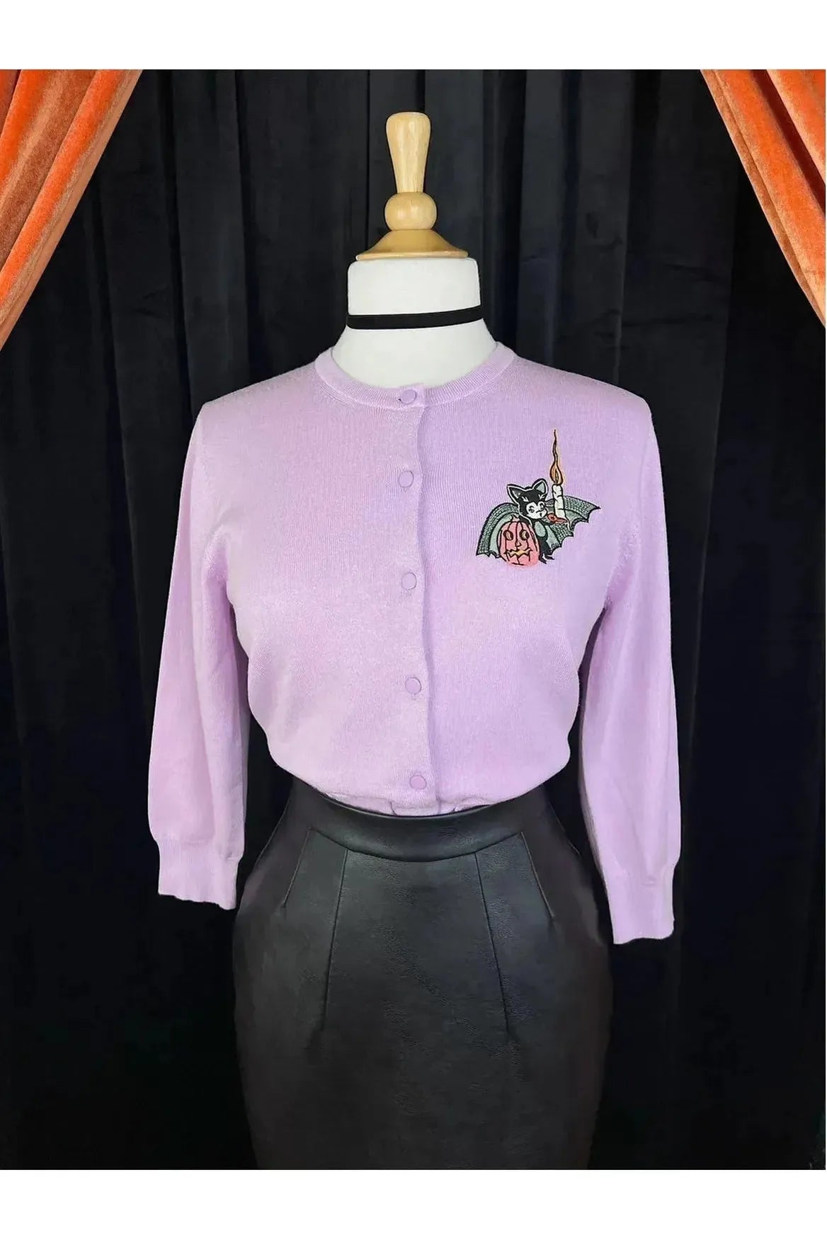 Lil Creepster Cropped Lilac Button down Cardigan