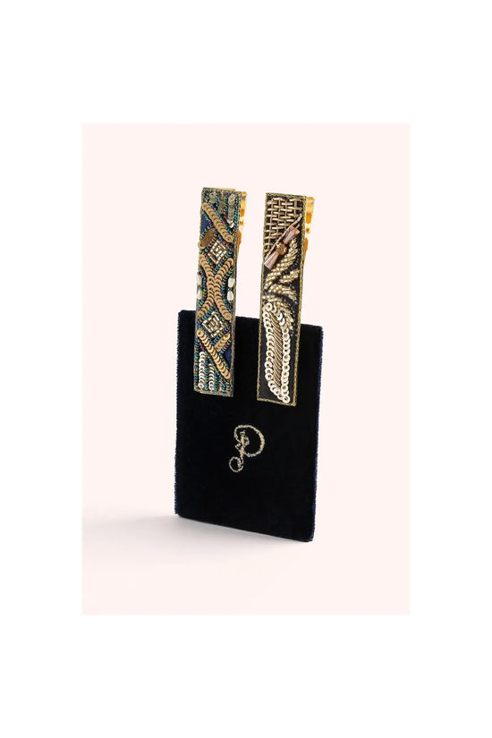 Midnight 1920's Sparkle Hair Clips