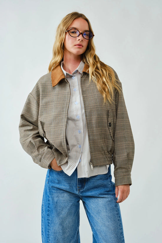 Plaid Bomber Fall Winter Jacket