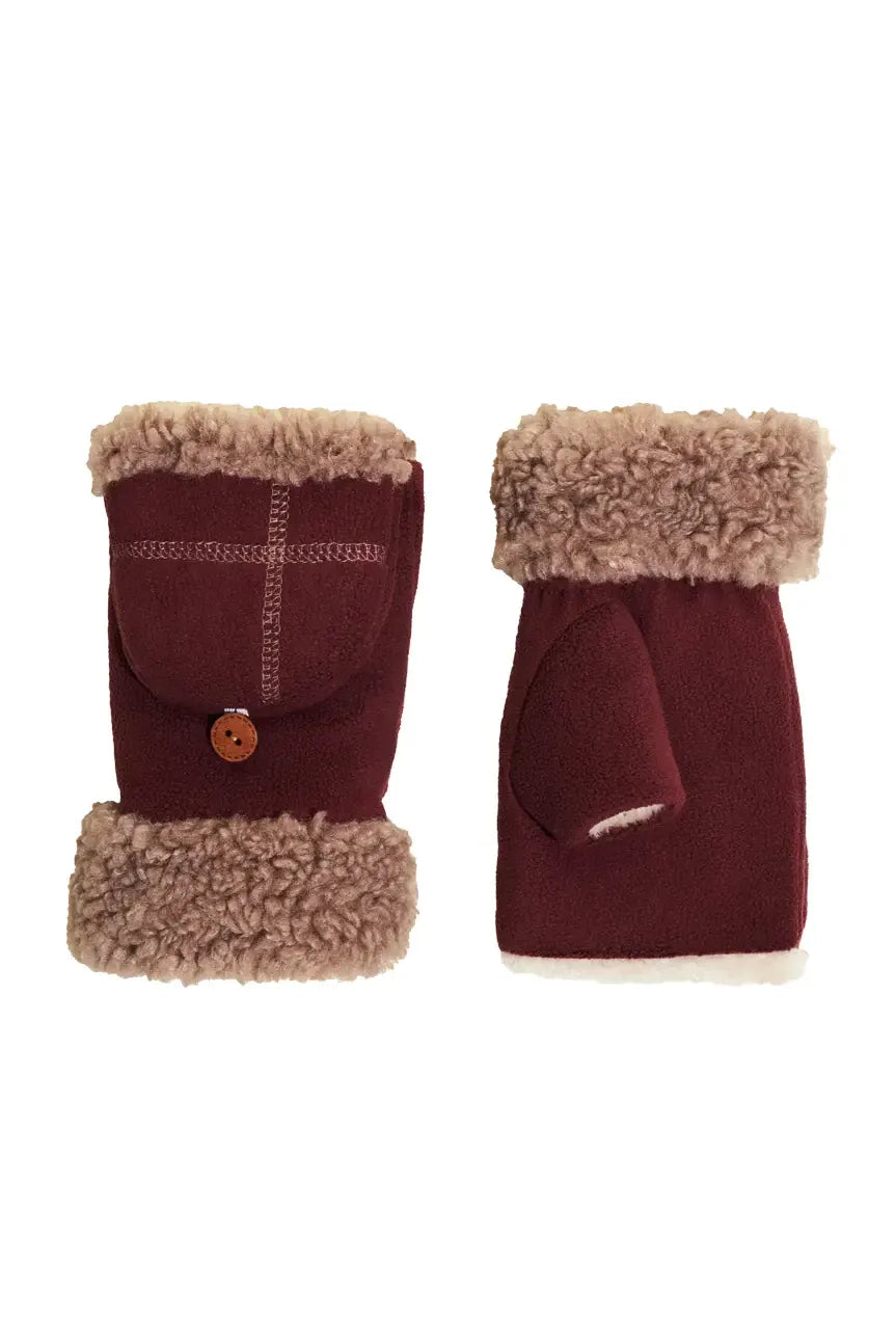 Burgundy Warm Fall Winter Mittens