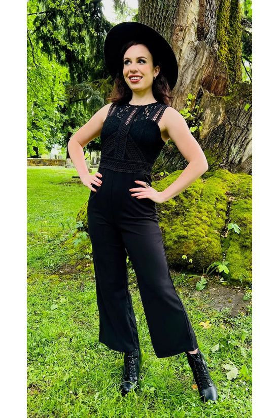 Romantic Goth Black Jumpsuit