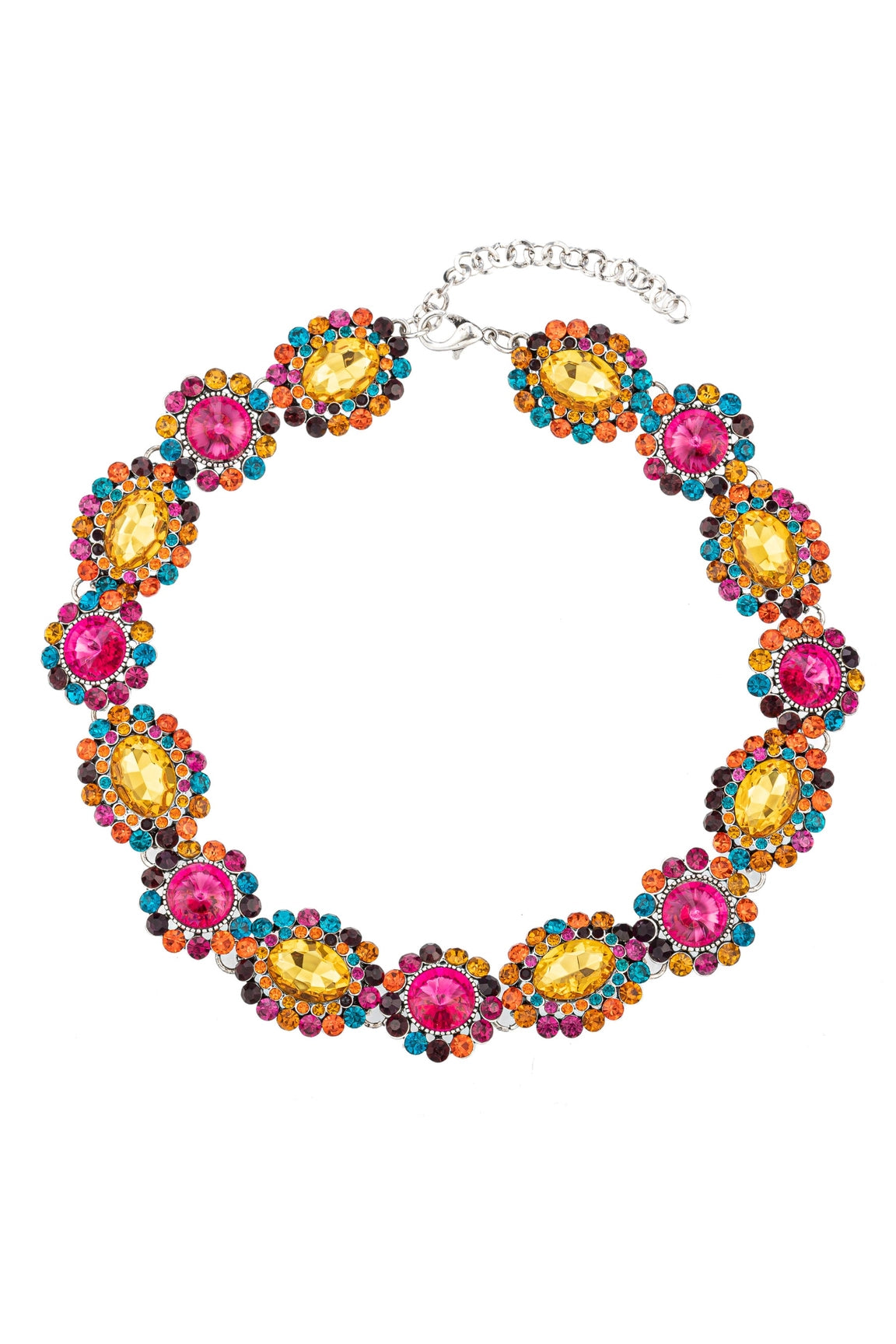 Color Me Pink & Yellow Statement Wedding Party Necklace