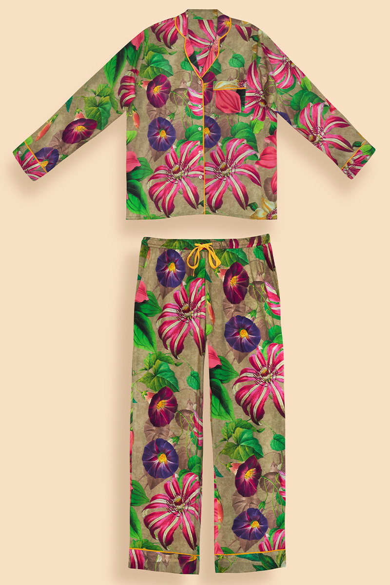 Super Soft Green Botanicals Pyjamas Set