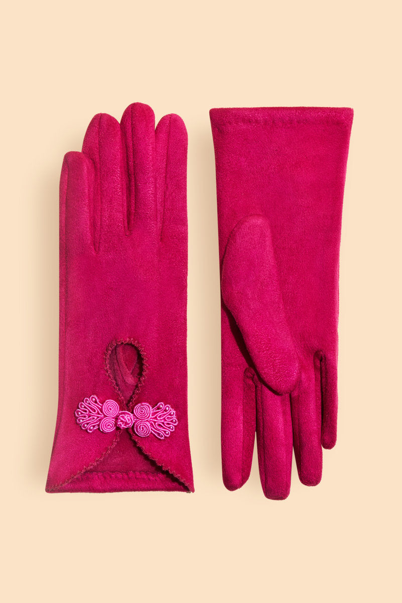 Pretty Fuchsia Fall Winter Fashion Gloves