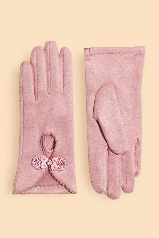 Pink Petal Fall Winter Fashion Gloves