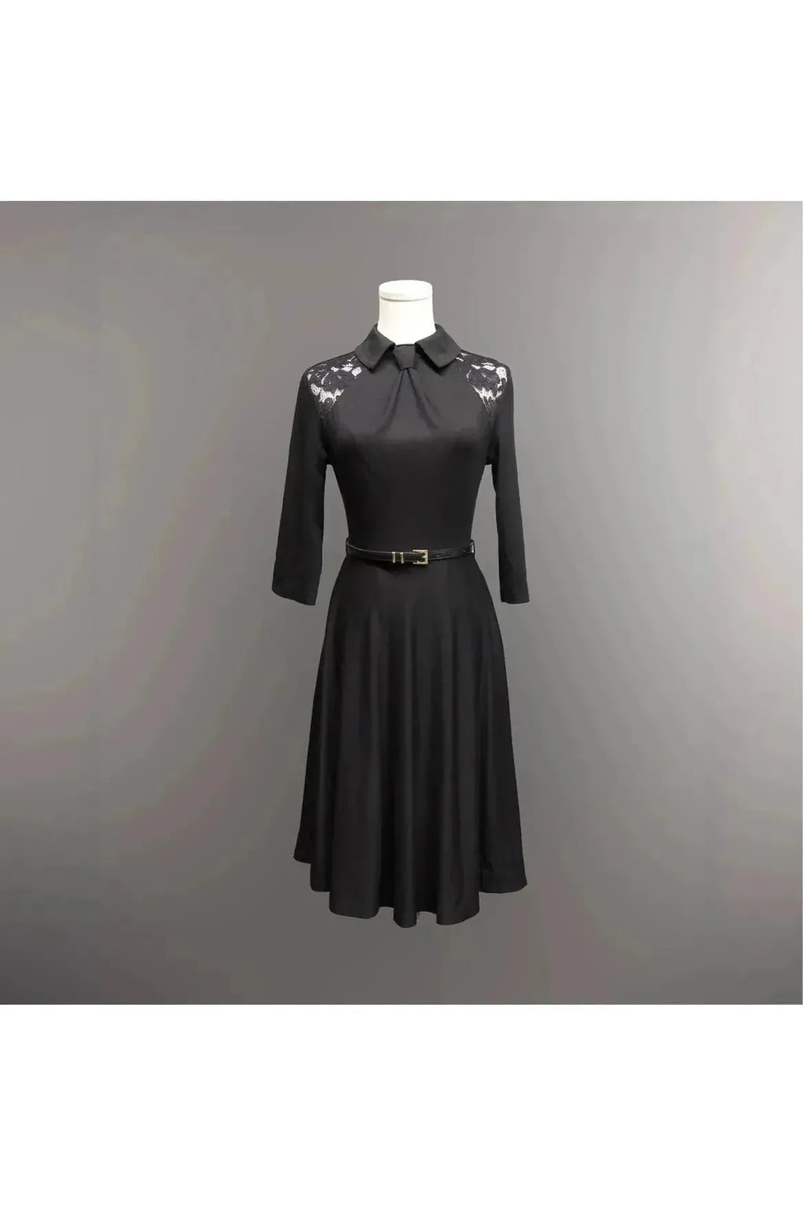 Faux Tie Fit and Flare Lace Halloween Dress