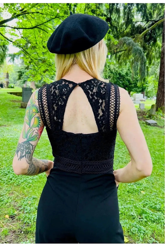 Romantic Goth Black Jumpsuit
