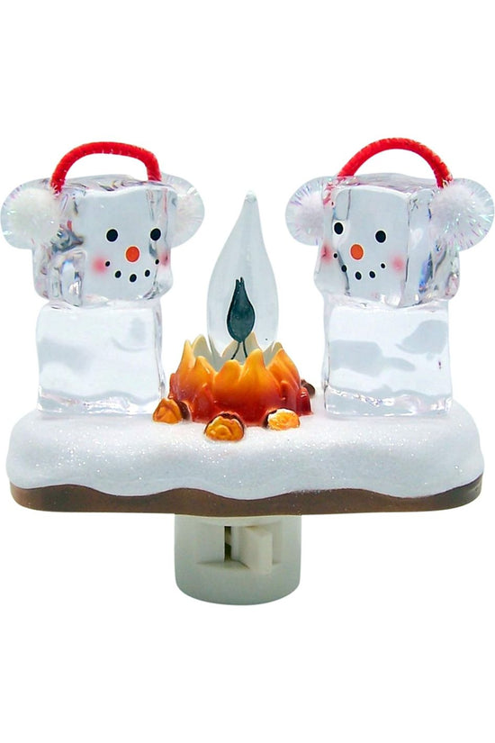 Cute Ice Cube Friends Campfire Night Light