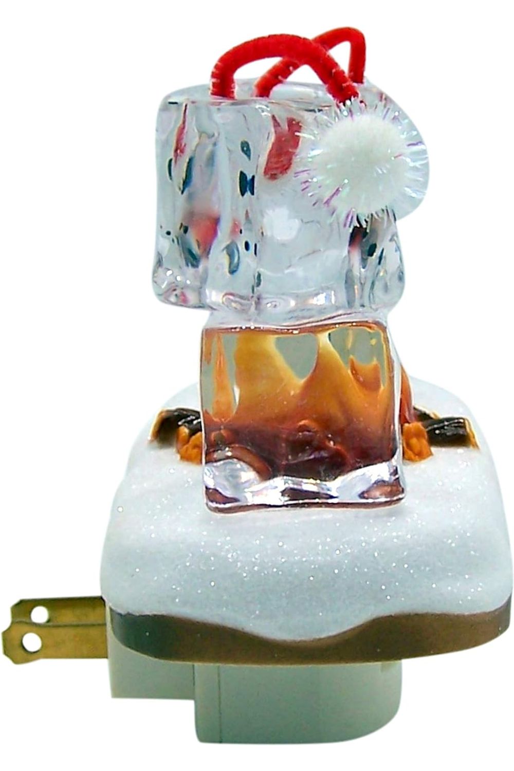 Cute Ice Cube Friends Campfire Night Light