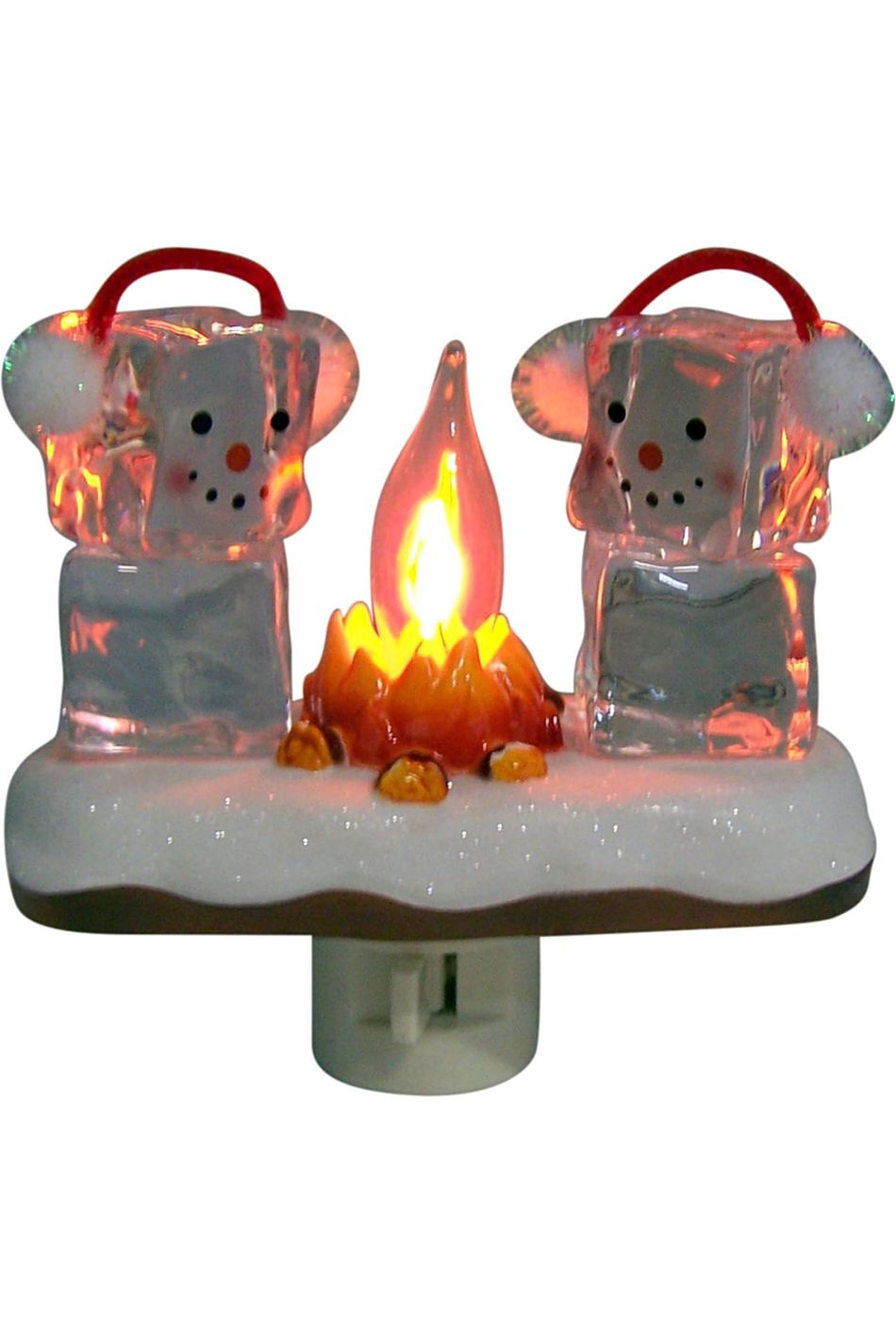 Cute Ice Cube Friends Campfire Night Light