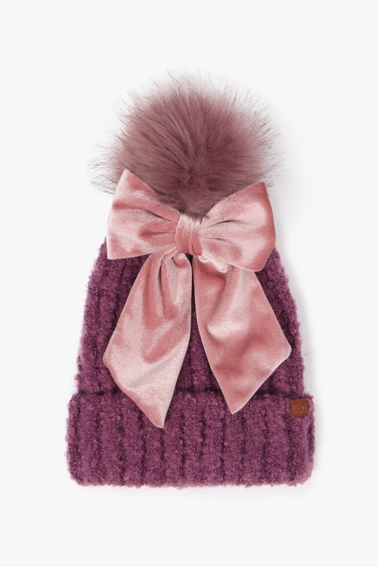 3 Ways To Wear Bow Beanie Faux Fur Pom