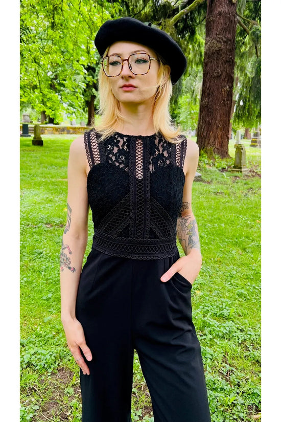 Romantic Goth Black Jumpsuit