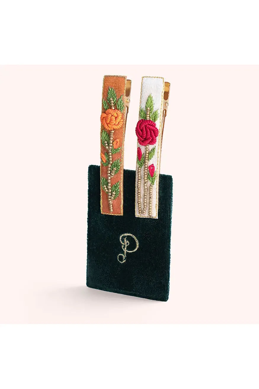 Embellished Spring Garden Hair Clips