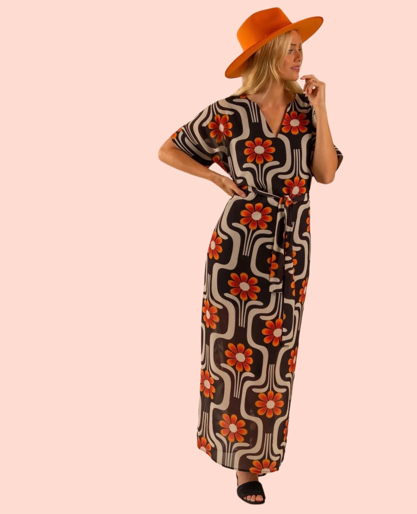 Kaftan Caftan Dress All Over Wild Flower Pattern