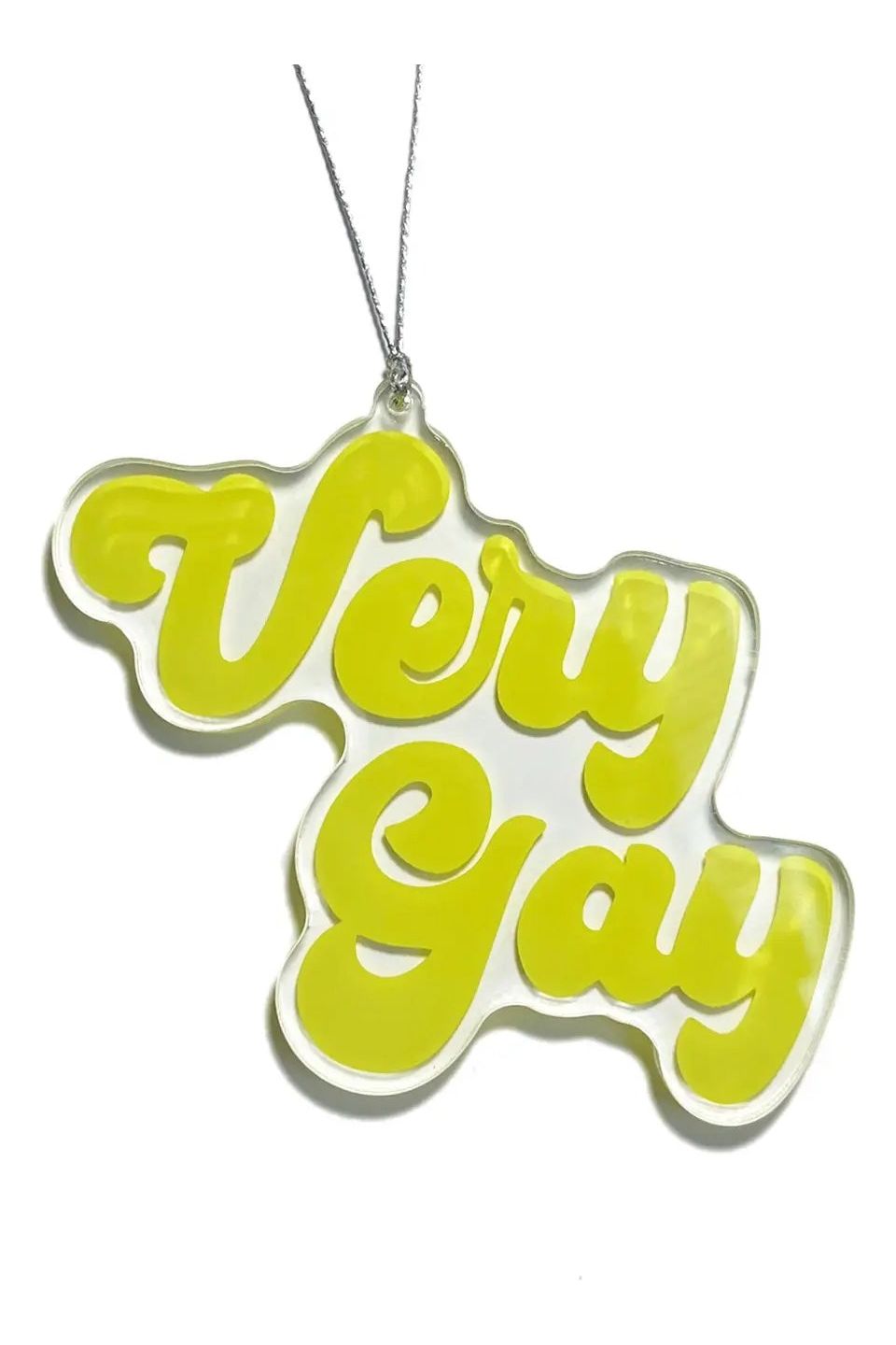 Retro Very Gay Hand Lettering Christmas Ornament