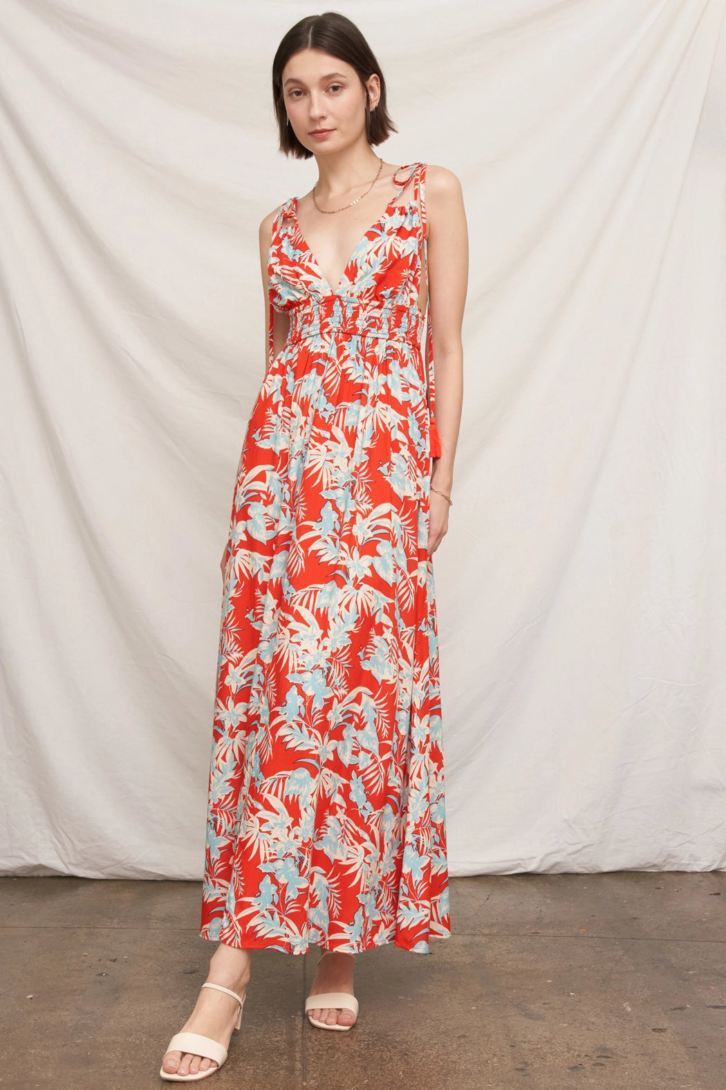 Beach Day Shoulder Ties Maxi Dress Small Beach Day Shoulder Ties Maxi Dress Small