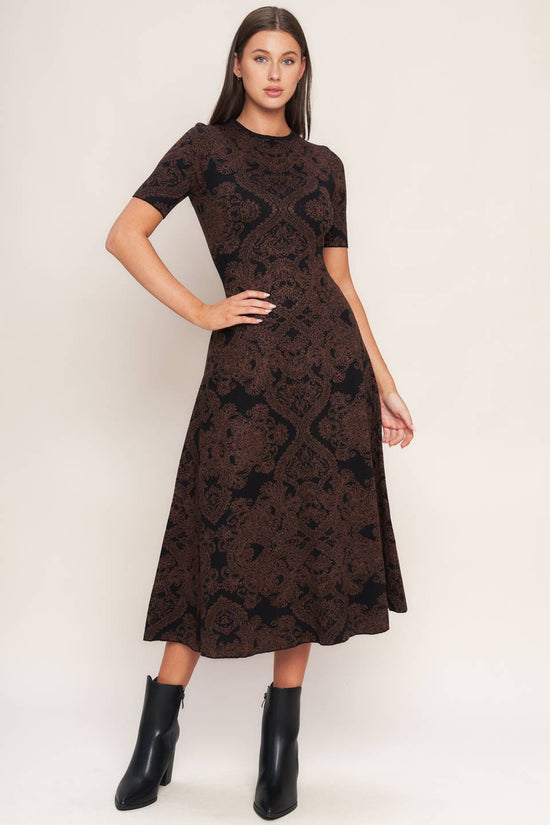 Jacquard Sweater Midi Dress