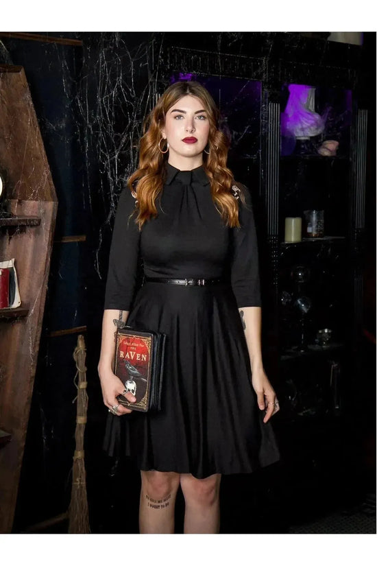 Faux Tie Fit and Flare Lace Halloween Dress