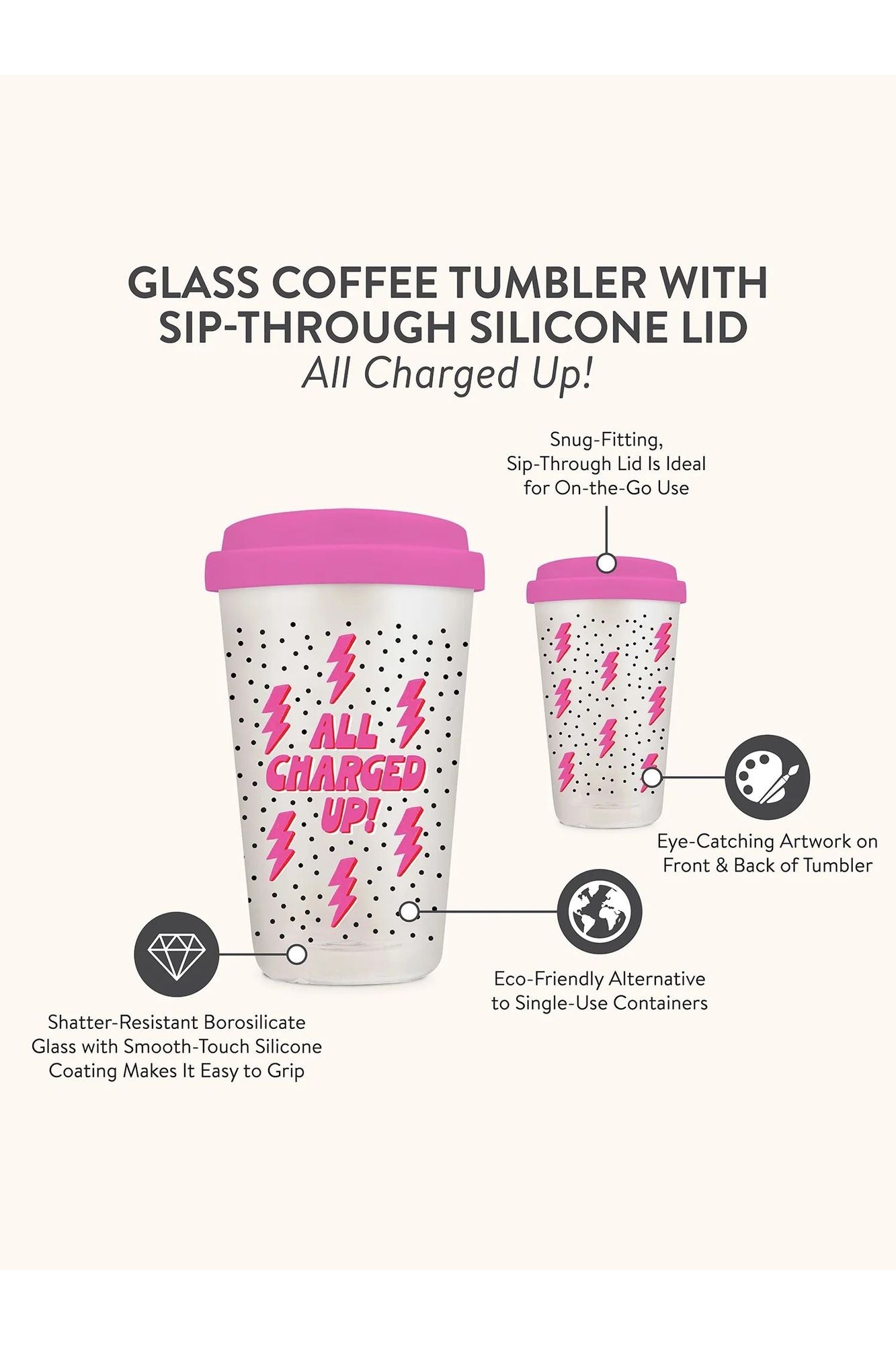 All Charged Up Glass Drink Tumbler