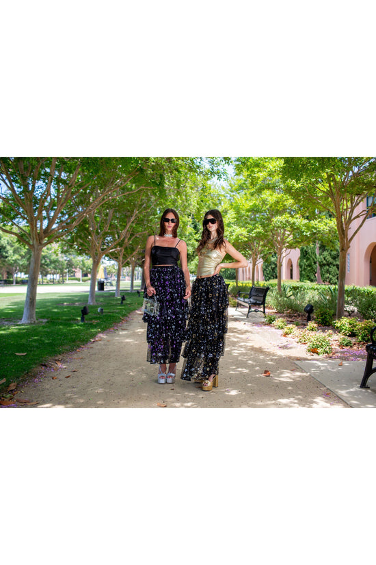 Amethyst Stars Tiered Maxi Skirt