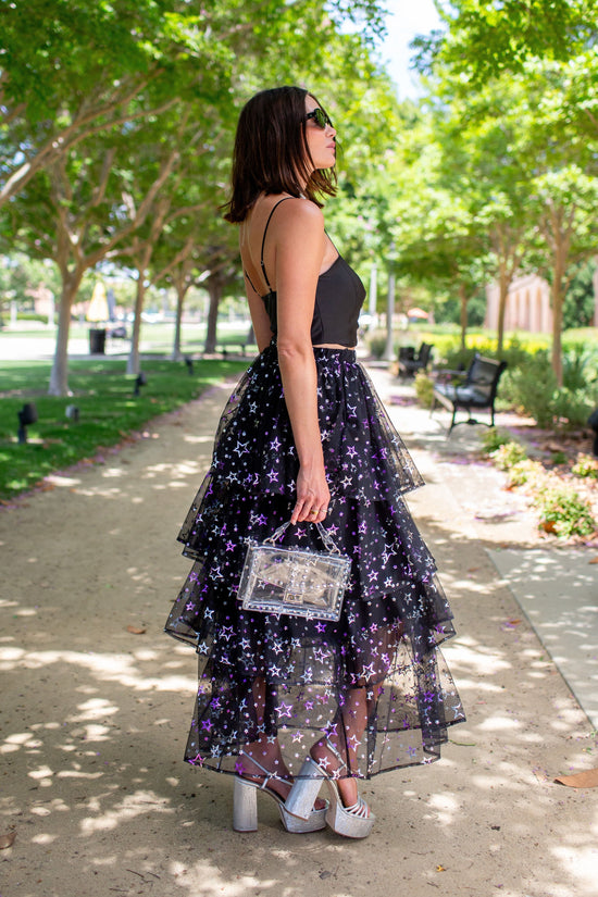 Amethyst Stars Tiered Maxi Skirt