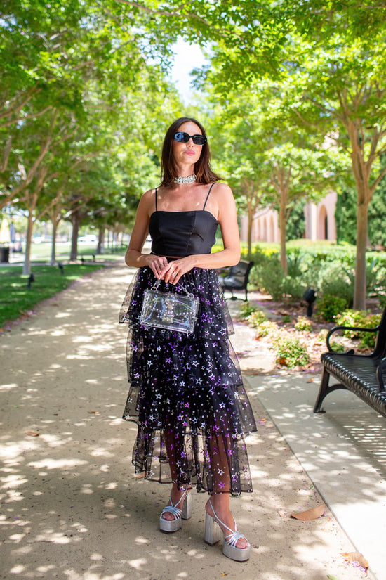 Amethyst Stars Tiered Maxi Skirt