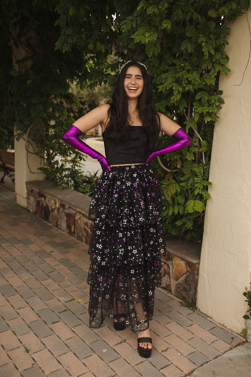 Amethyst Stars Tiered Maxi Skirt
