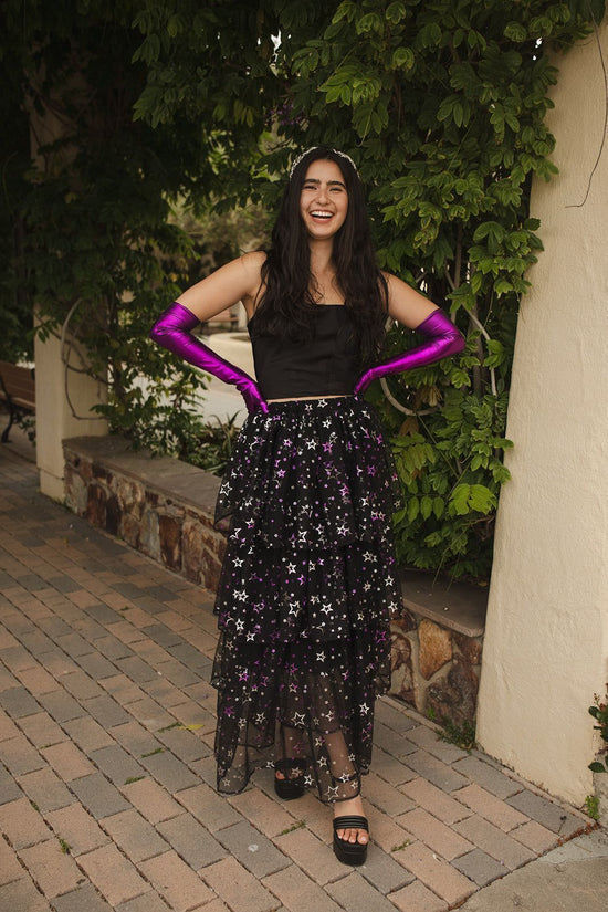 Amethyst Stars Tiered Maxi Skirt