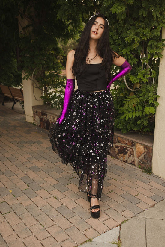Amethyst Stars Tiered Maxi Skirt