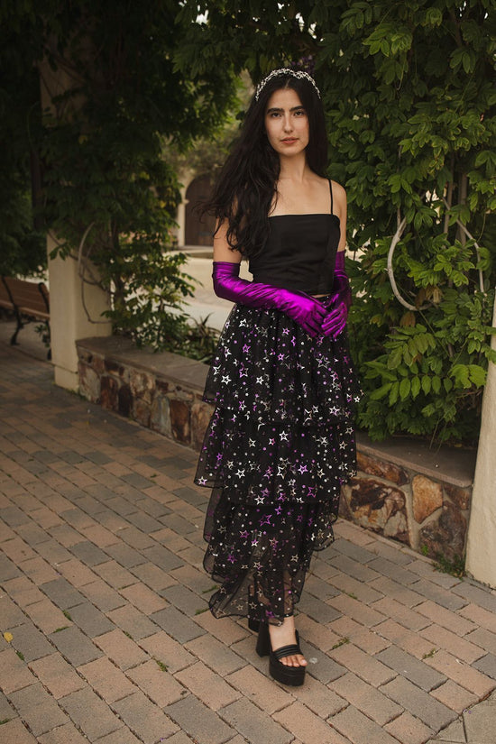 Amethyst Stars Tiered Maxi Skirt