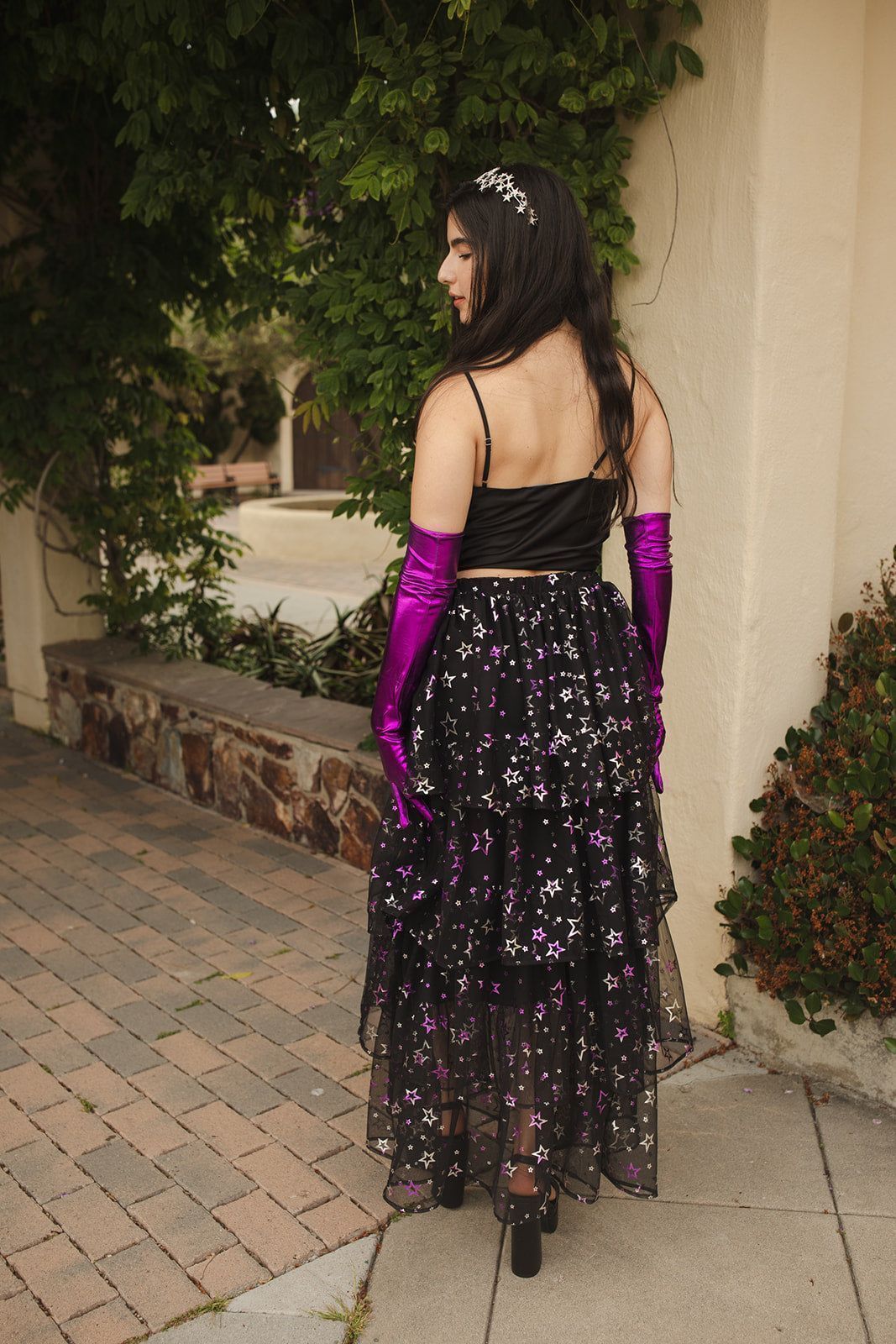 Amethyst Stars Tiered Maxi Skirt