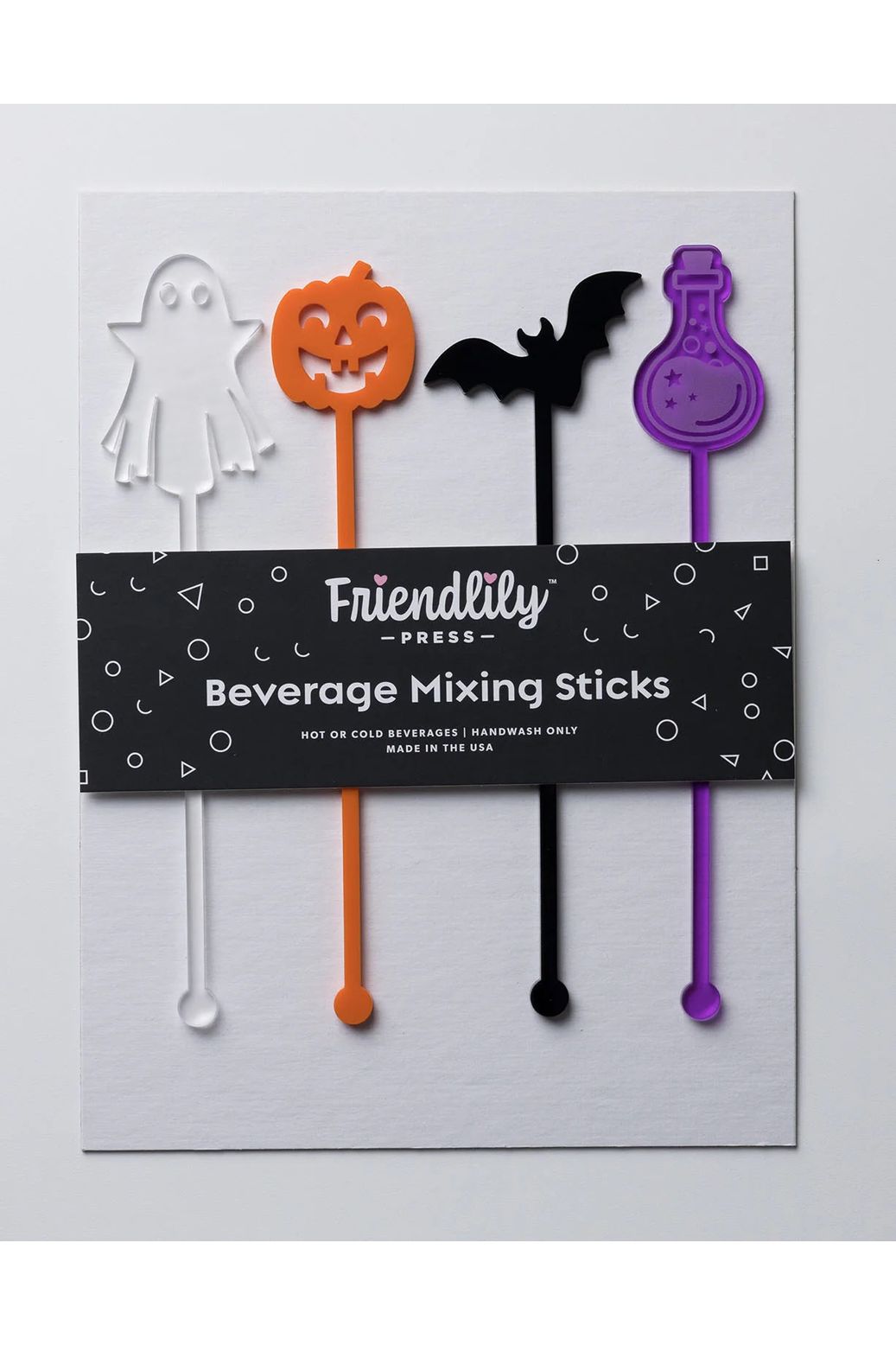 Halloween Spooky Acrylic Drink Stirrer Set of 4